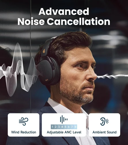 Imagen 2 del producto Edifier WH950NB Auriculares inalámbricos con cancelación activa de ruido Auriculares Bluetooth 5.4, inalámbricos de alta resolución, reproducción de 80 horas, 4 micrófonos