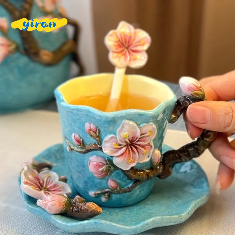 Exquisite Van Gogh Starry Night Ceramic Mug Saucer Spoon Set Perfect Afternoon Tea Gift for Bestie Friend