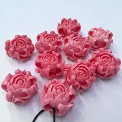5pcs 20mm Peony Flower Synthetic Coral Beads For Jewelry Making DIY Loose Artificial Corals Bead Fit Bracelet Necklace Earring