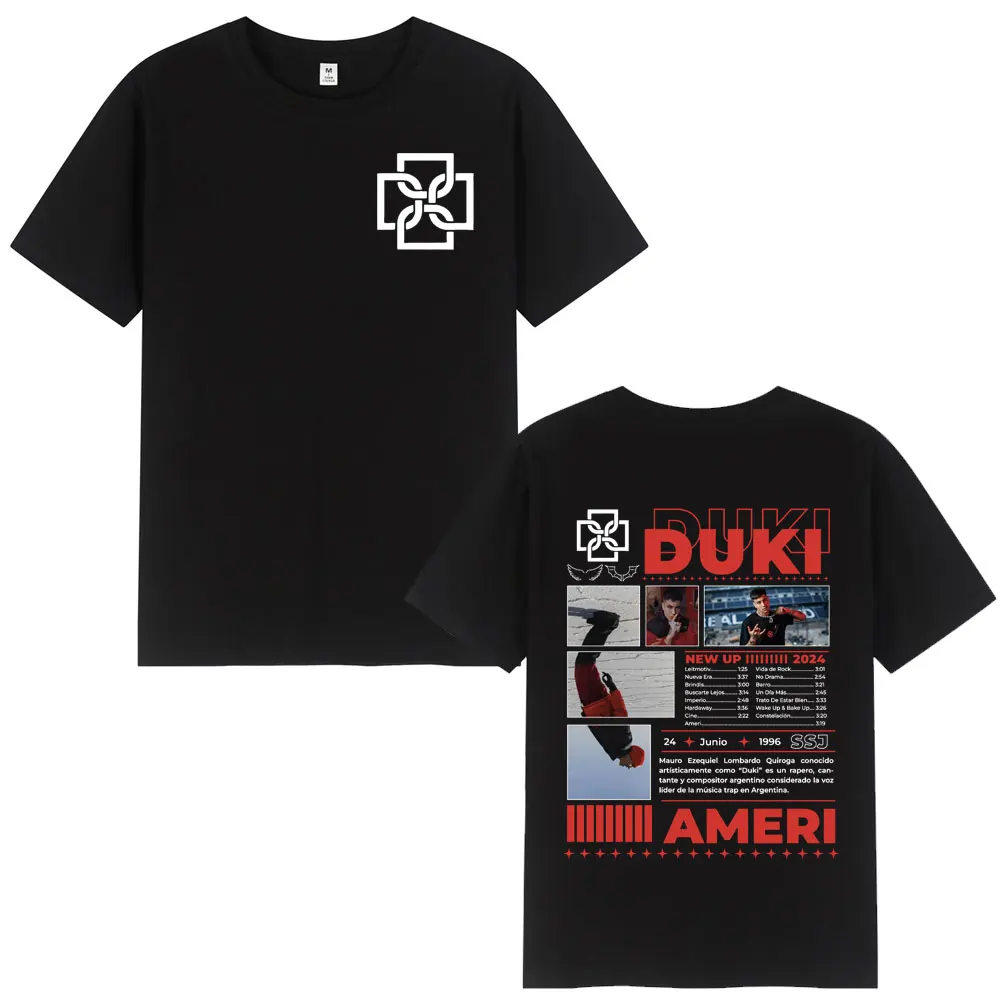 Rapper Duki Ameri Merch T-shirt Men's Clothing Cotton Casual Oversized T-shirts Hip Hop Classic Short Sleeve Unisex T Shirts