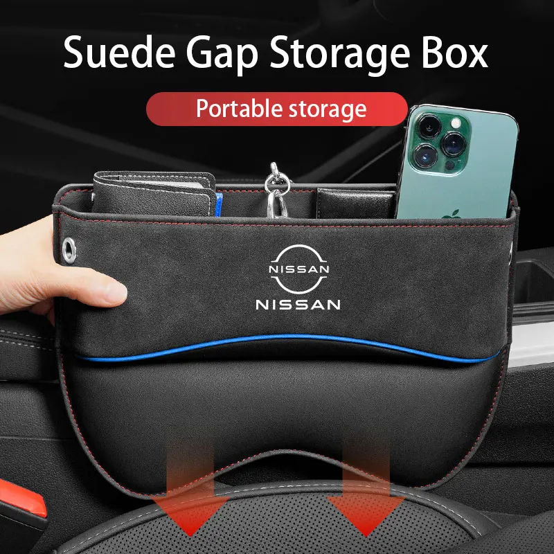 

Suede Leather Car Seat Gap Filler Pockets Storage Box Gap Filler Seat Storage For Nissan X-trail Qashqai Juke Rogue Leaf Car