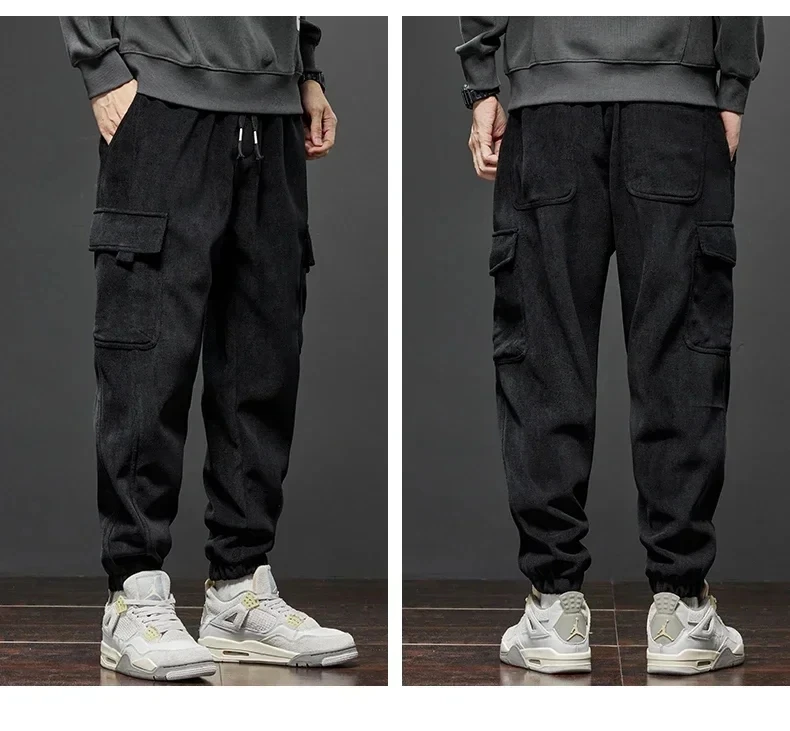 Frühling Herbst neuen Stil elastische Taille Freizeit hose für Männer Stretch gerade Kordel zug Harem Jogging Sport lange Hosen männlich – Detail 10