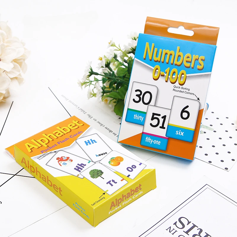 

Early Childhood Educational Toys Baby English Alphabet Card Number Word Learning Kindergarten Flash Card 123ABC