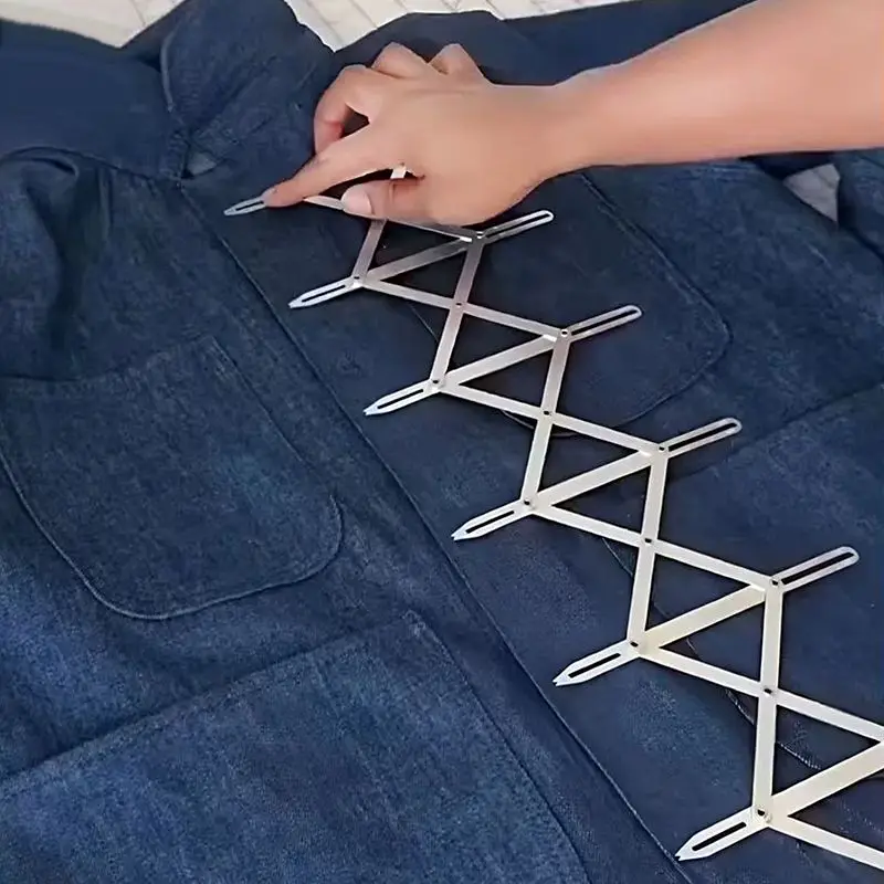 

Seamless Curtain Hole Punching Ruler Positioning Tool for Home Fabric Art Sewing And DIY Projects without Brand Registration