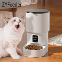 4L Button Automatic Cat Feeder Intelligent Control Cat and Dog Pet Feeder Smart Pet Cat Food Dispenser Pet Feeder(No 5V 1A plug)