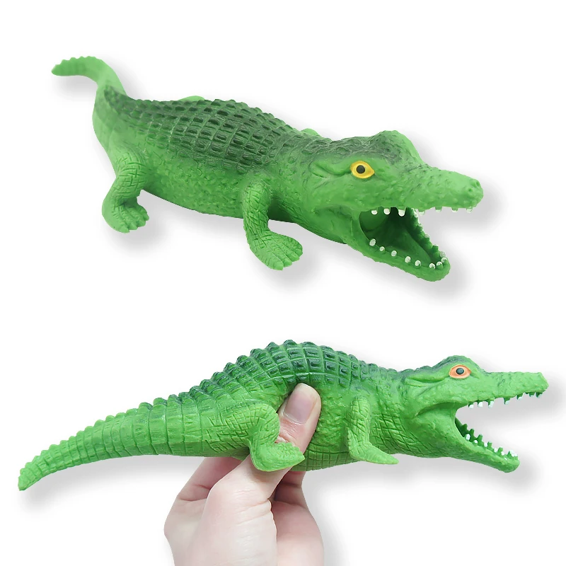 New Trend TPR Soft Rubber Crocodile Stretchy Joke Animal Toys Plastic Crocodile Toys Funny Game Magic Sand Filling For Kids