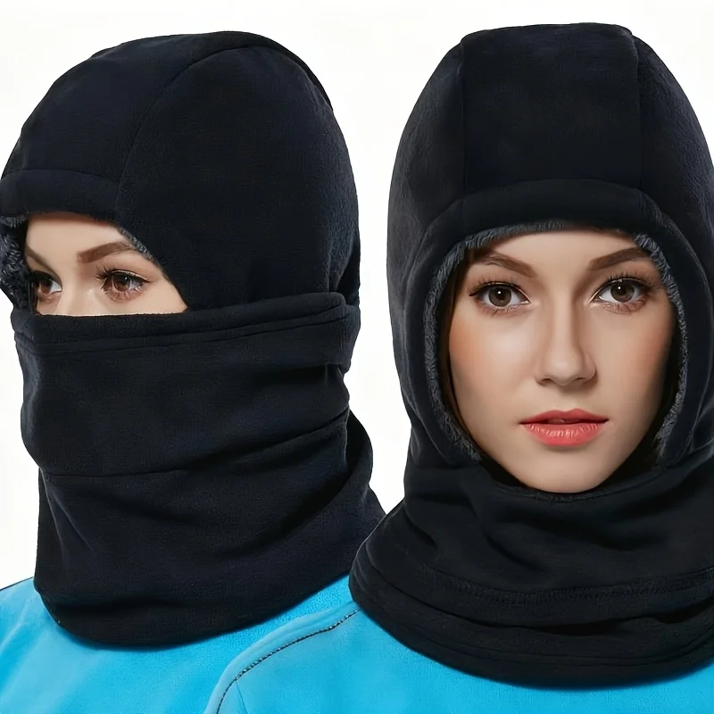 قبعة حرارية للخريف/الشتاء، تصميم بطبقة مزدوجة، رمادي/أسود - قابلة للغسل في الغسالة - قبعة أنشطة خارجية متعددة الوظائف #2