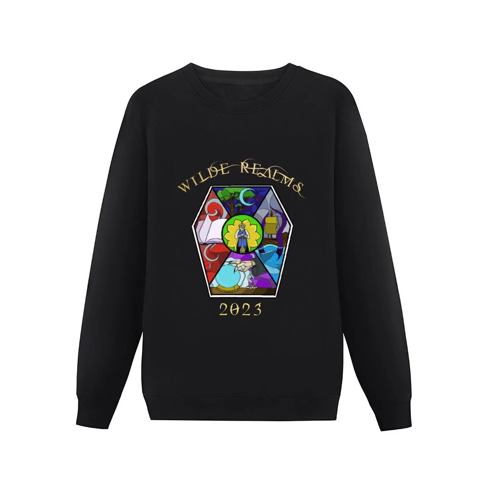 Wilde Realms Five Kingdoms Stained Glass Pullover Hoodie hooded shirt autumn graphic t shirts men oversize sweatshirts