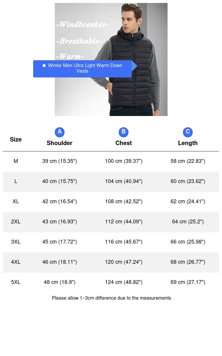 الشتاء الرجال خفيفة للغاية أسفل سترات مبطنة موضة الرجال سترة واقية الحرارية سترات الصدريات رجل القطن الدافئة مقنعين سترات الملابس #6