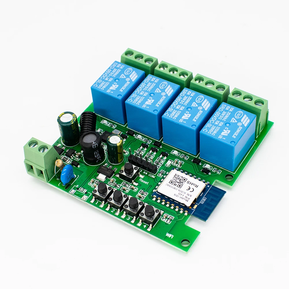 

Умный переключатель Tuya, 4-канальный модуль Wi-Fi, домашняя автоматизация, 7-32 В, 12 В, 24 В переменного тока, 220 В, 10 А, 4 группы, работает с Alexa Smartlife