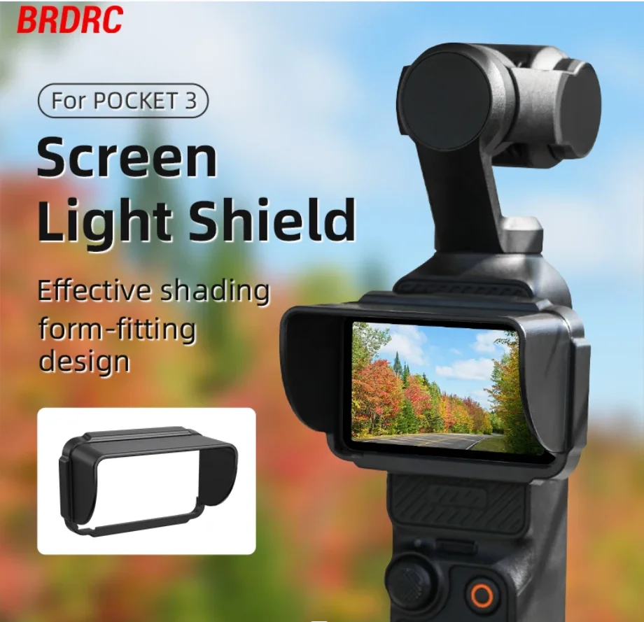 

For DJI OSMO Pocket 3 Screen Sunshade PU Waterproof Durable Screen Hood Cover Foldable Perfect Fit for OSMO Pocket 3 Accessories