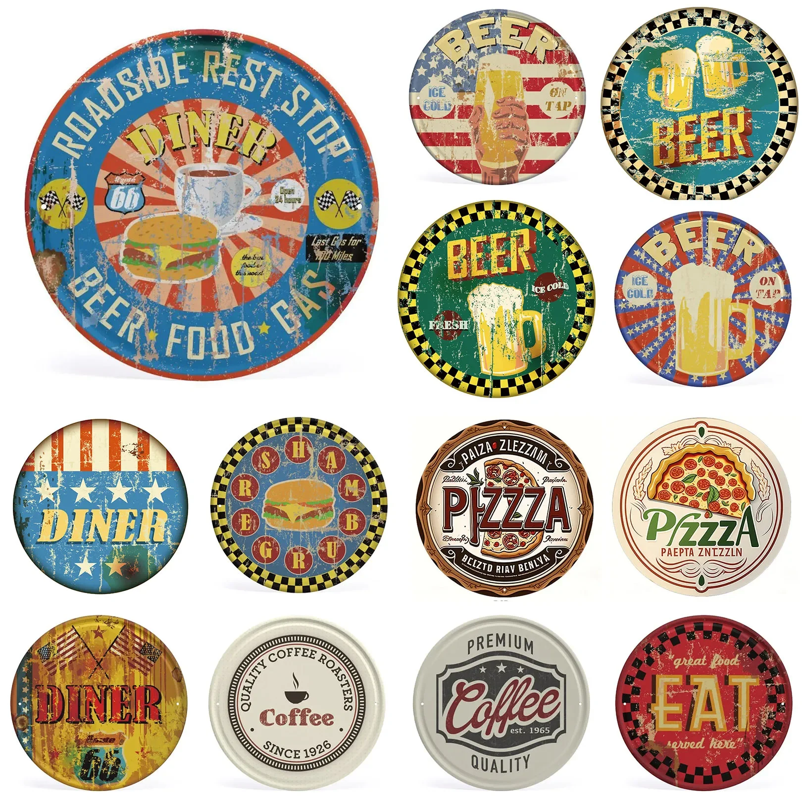 Coffee Beer Pizza Drink Coasters for Tabletop Protection Suitable for Kinds of Coffee Wine Bar Cup Beverage Coasters Car Coaster