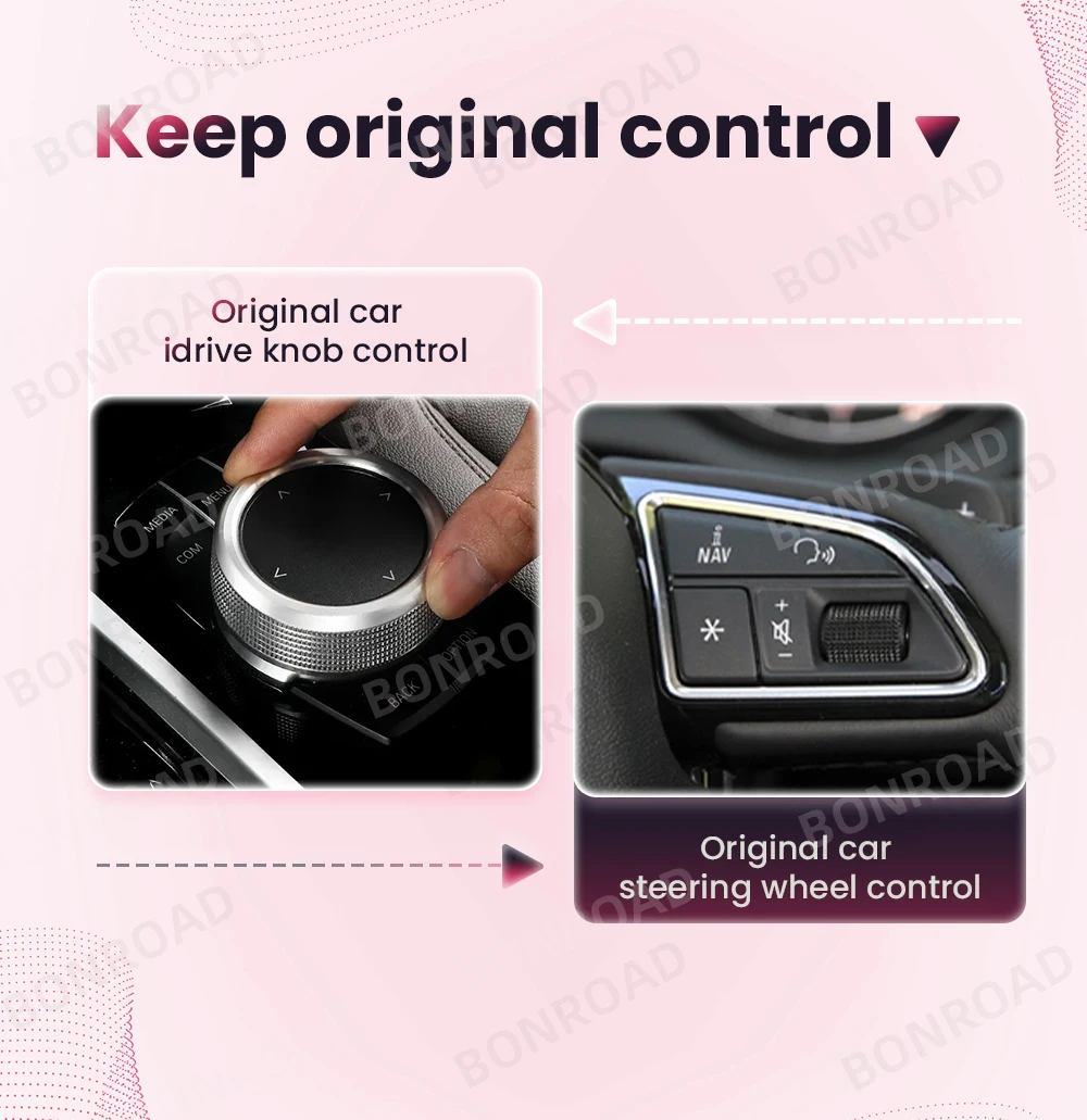 Bonroad drahtloses carplay android auto adapter für audi a3 8v 2012-2018 spiegel link airplay bluetooth gps navigation – Detail 6