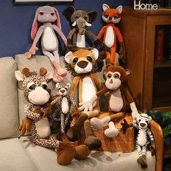 Plush toy lion elephant raccoon fox giraffe rabbit monkey leopard tigerdoll simulation long forest animals children's gifts