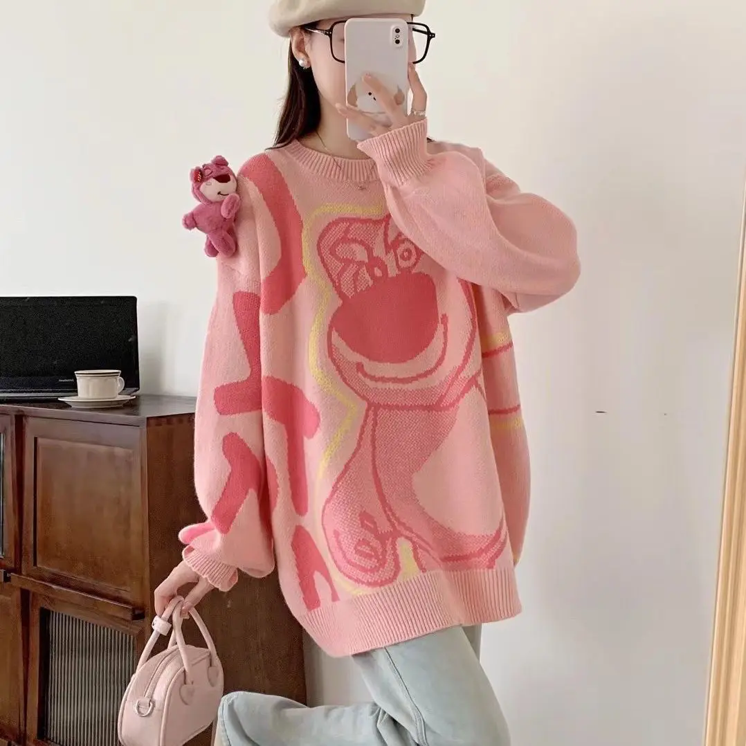 

MINISO Sweet Soft Sticky Sweater Women's 2023 Autumn/Winter Loose Outerwear Lazy Style Medium length Design Knitted Top