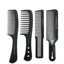 남성용 블랙 플랫 헤드 헤어 커팅 빗, 넓은 치아 컷 헤어 브러시, 전문 미용실 이발기, 미용 탄소 빗