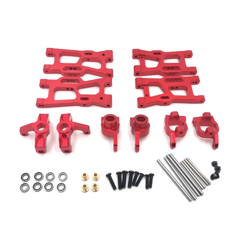 Braços de suspensão metálica Wltoys, Steering Cup, Hub Carriers Set, Peças de atualização, 144001, 144010, 124007, 124008, 124016, 124017, 124018, 124019