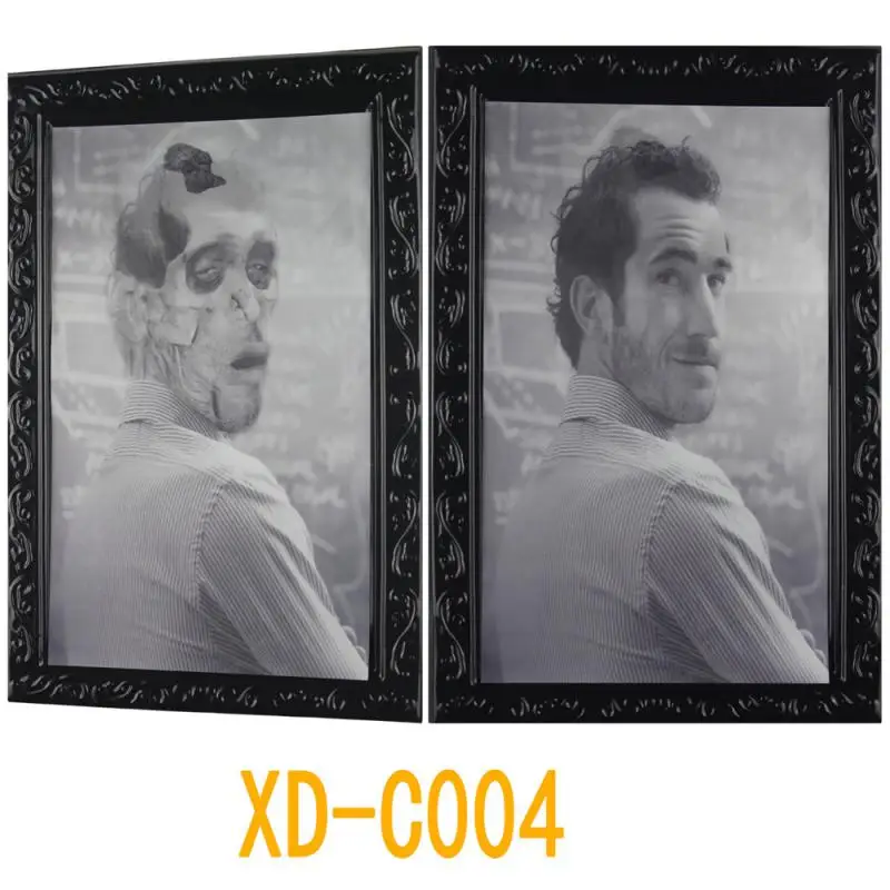 Halloween 3D Change Face Expression Moving Ghost Portrait Photo Frame Horror Party Castle Haunted House Decoration Props