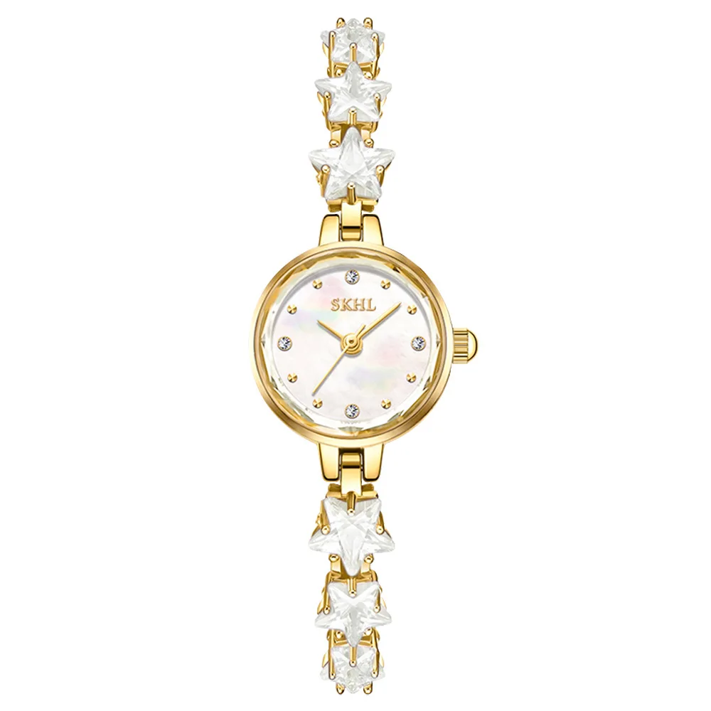 2026 New Elegant Crystal Bracelet Watch, Fashionable And Unique Quartz Watch, Exquisite And Light Luxury Women'S Watch