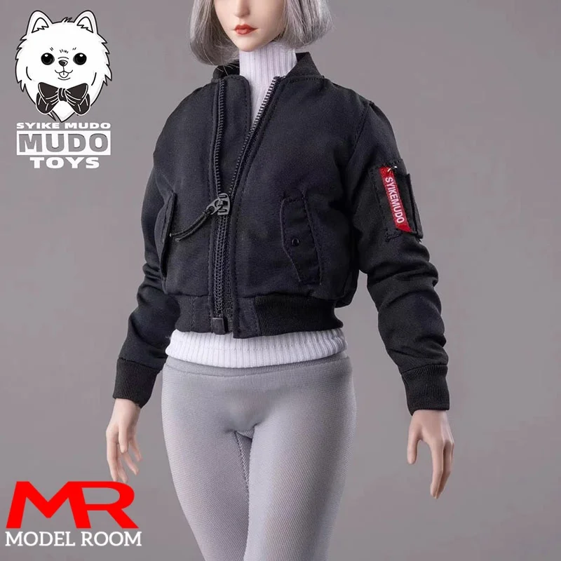 CTC-010 1/6 Scale Female Pilot Zipper Jacket Short Top Clothes Model Fit 12'' Soldier Action Figure Body Dolls