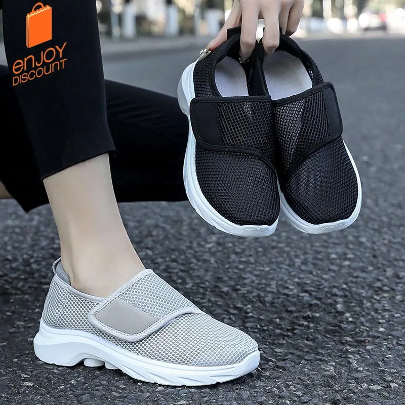 Women's summer mesh slip-on shoes 2026 - stylish and versatile casual running shoes for middle-aged and elderly women - final pa