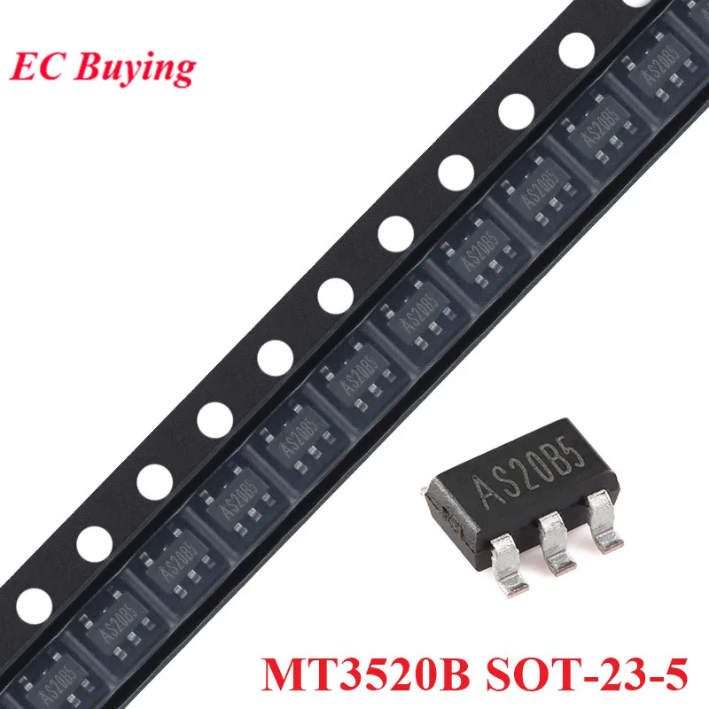 20Pcs/5pcs MT3520B 3520B 3520 AS20B5 AS2OB5 SOT-23-5 2A 2.3V-6V Input 1.5MHz Synchronous Step-down Buck Converter Chip IC