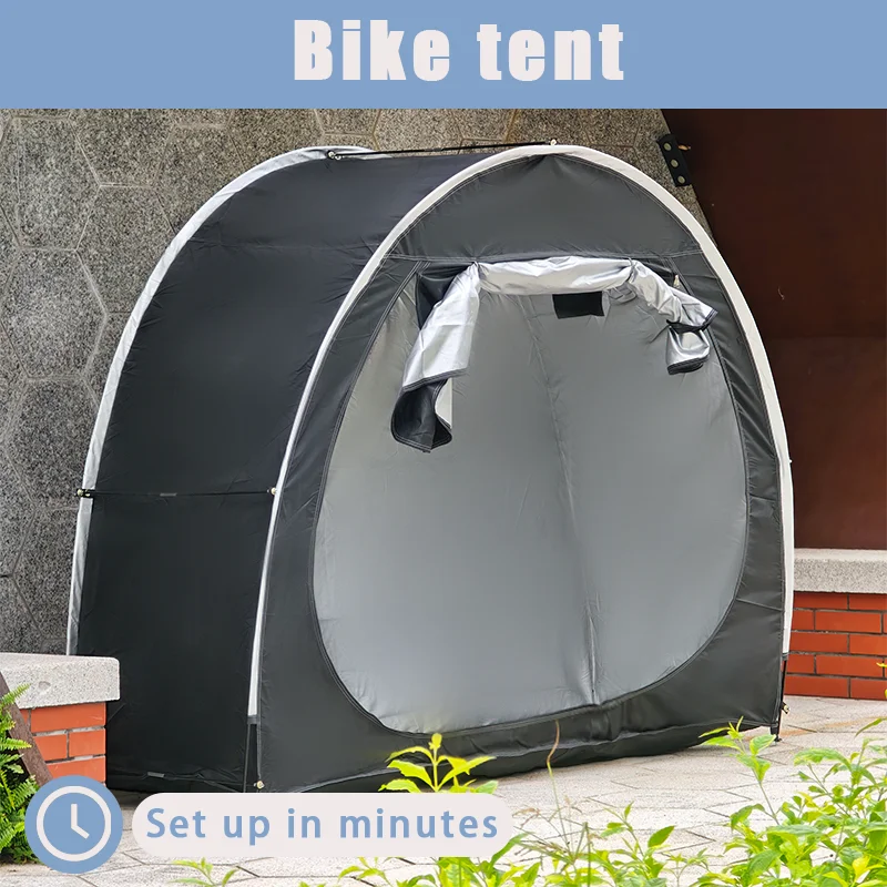 

Portable Outdoor Bike Shelter Storage Tent Aluminum Alloy Frame Oxford Fabric Carry Bag Included Easy Bike Protection