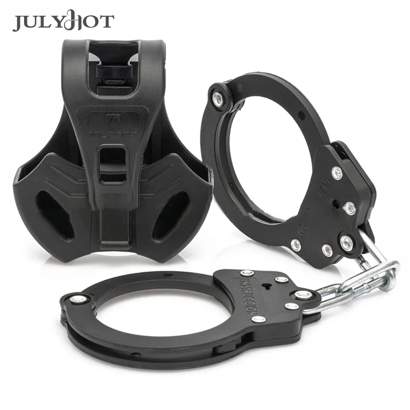 Tactical Profession Handcuffs Case Police Shackles Holster Molle Belt Pouch Nylon Holder Handcuff Hunting Accessories Equipment