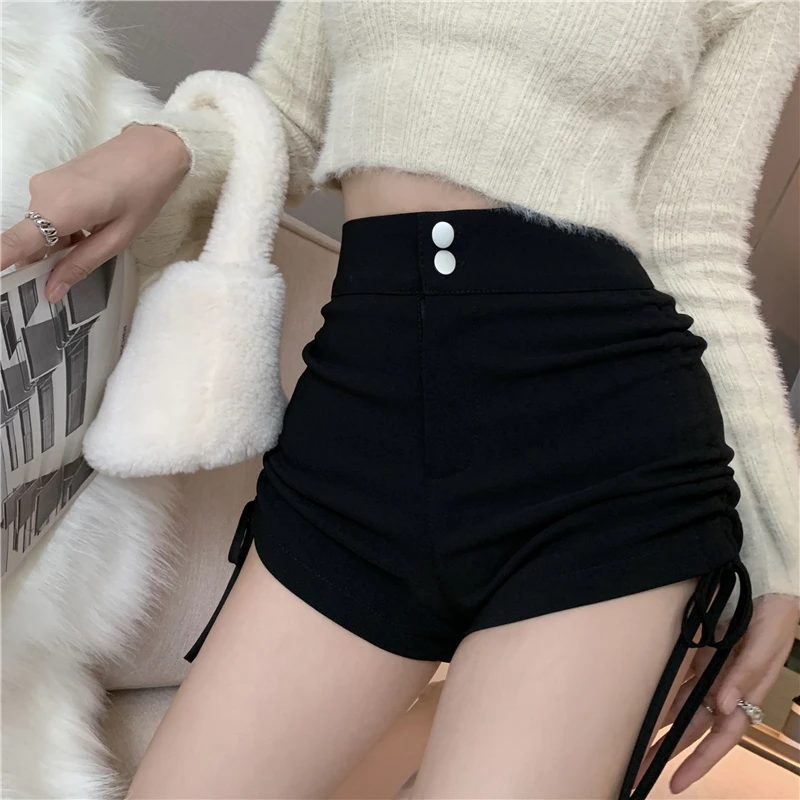

Thickened Suit Shorts Women's Autumn Winter Design Small Size Versatile High Waist Slimming High-End Casual Wide Leg Boot Pants