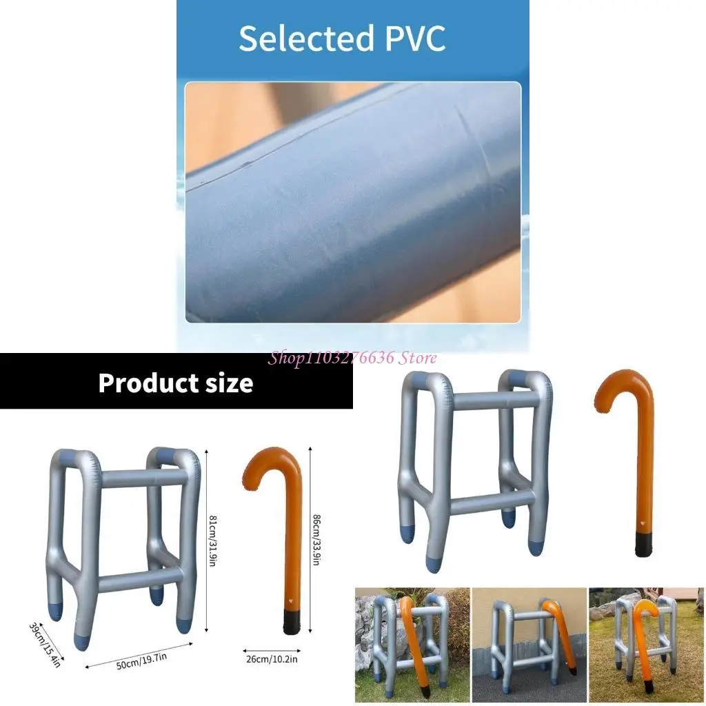 

R6FD Novelty Inflatable Mobility Aid And Walking Set For Birthday Pranks Halloween Accessories