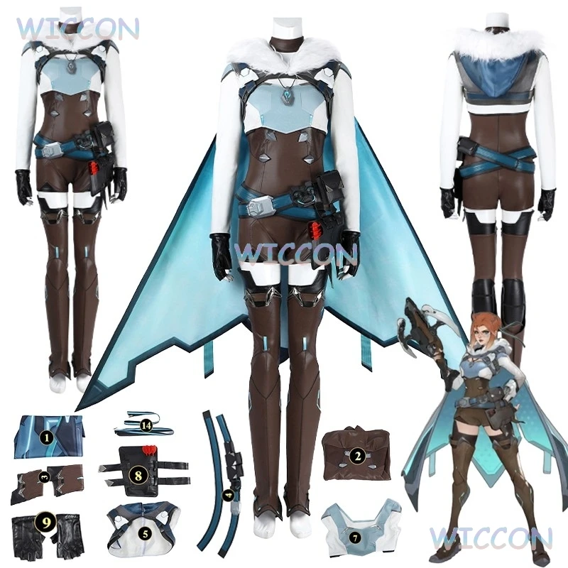 

Freya Cosplay Costume Roleplay Jumpsuit Cloak Necklace Bag Clothing Women Outfits Game OW Adult Halloween Carnival Party Suit