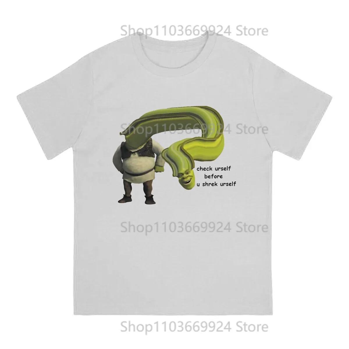 Shrek Cartoon Movie Yourself Before You Wreck Yourself T Shirt Harajuku Graphic Men\'s Tshirt Polyester Men Clothing