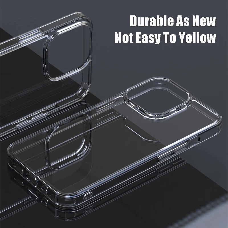 Luxury Transparent Tempered Glass Phone Cases For iPhone 14 11 12 13 15 Pro Max Clear Hard Case For iPhone 15 Shockproof Cover image 3
