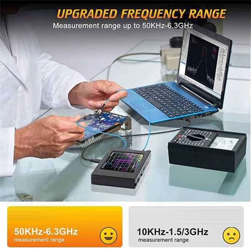 

News Vector Network Antenna Analyzer 50Khz-6.3Ghz 4 Inch VHF UHF VNA Antenna Analyzer Measure S Parameters SWR Phase Delay