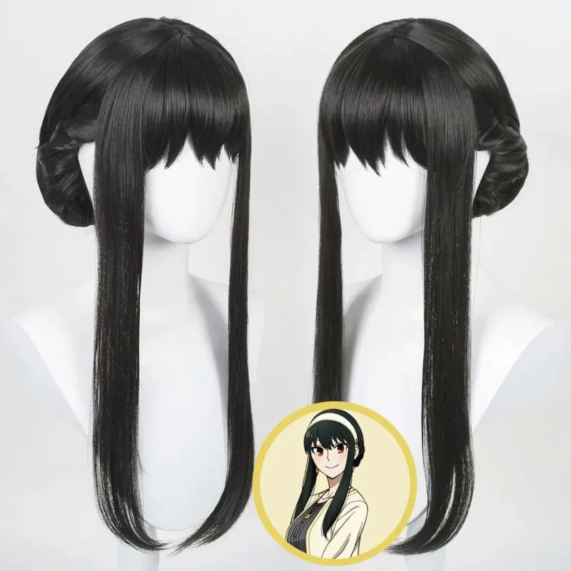 Anime Spy X Family Yor Forger 코스프레 고딕 홀터 블랙 드레스 가죽 스타킹 복장 Yor 귀걸이 가발 여성 Clothes2024