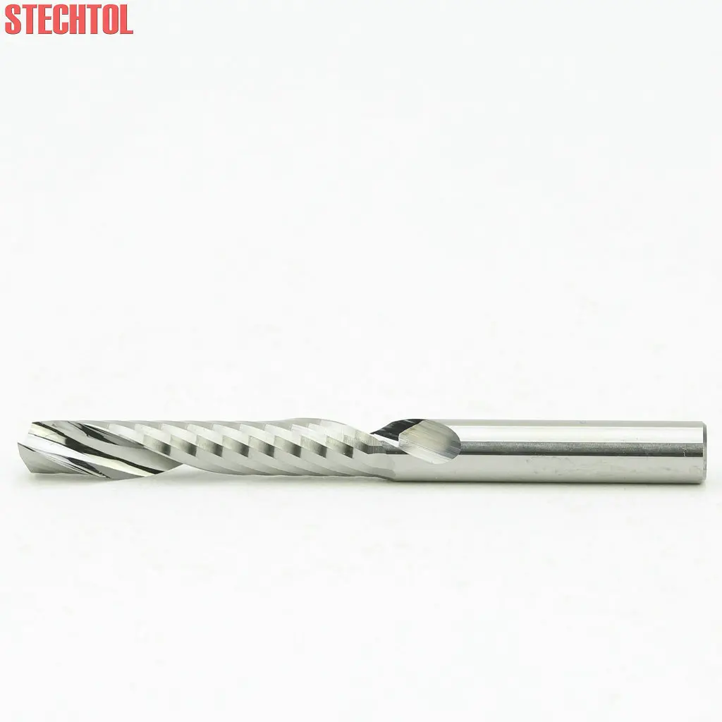 5mm 1 เครื่องตัดขลุ่ย CNC ไม้ Router เครื่องมือเกลียวทังสเตนคาร์ไบด์แกะสลักตัด Endmill สําหรับอะคริลิค MDF PVC 10pcs
