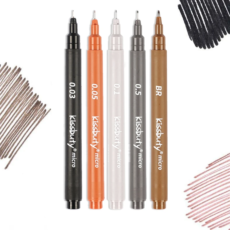 5Pcs Multi Tip Fine Line Drawing Pen Set, Waterproof Quick Dry Art Markers for Sketching, Cartoon Drafting Design Art Supplies view 4