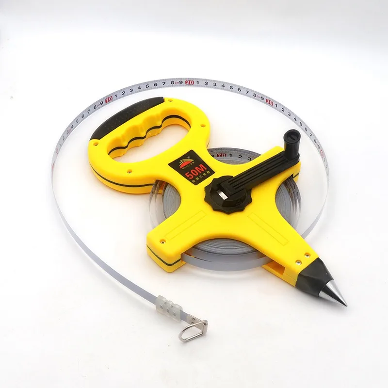 O50 30M 50M 100M Retractable Metric Tape Open Reel Long Steel Tape Measure Measuring Ruler Woodworking Tools