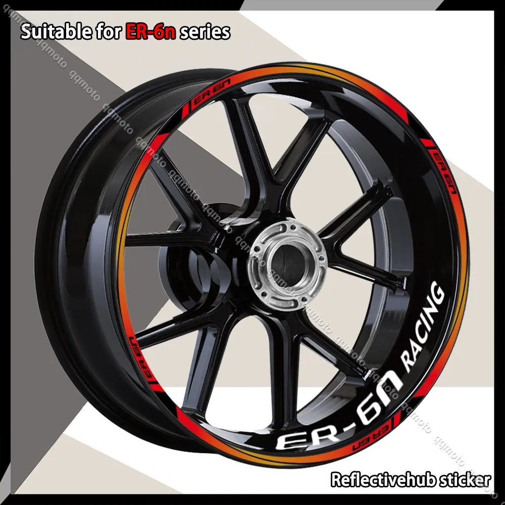 For ER-6n er-6n ER6N er6n Motorcycle Reflective Wheel Hub Sticker Rim Decal Stripe Tape Waterproof Accessories 17“