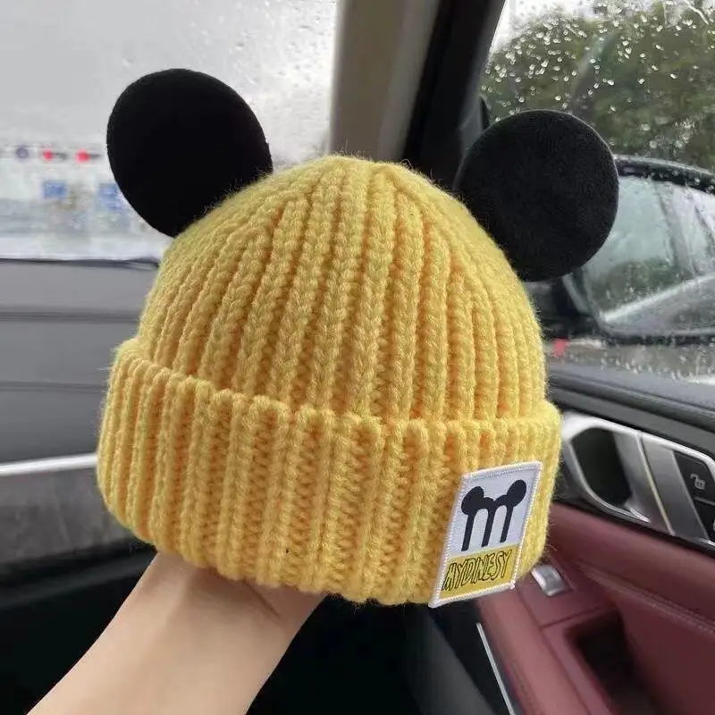 Disney Topolino Moda invernale Cappello lavorato a maglia Felpa con cappuccio Antivento Caldo Scalda orecchie Essenziale per esterni Regalo di Natale di San Valentino