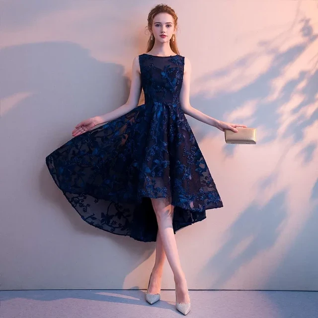 Lace dress short front long back hotsell