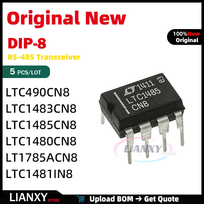 

5pcs DIP-8 LTC490CN8 LTC1483CN8 LTC1485CN8 LTC1480CN8 LT1785ACN8 LTC1481IN8 ADI RS-485 Transceiver New Original