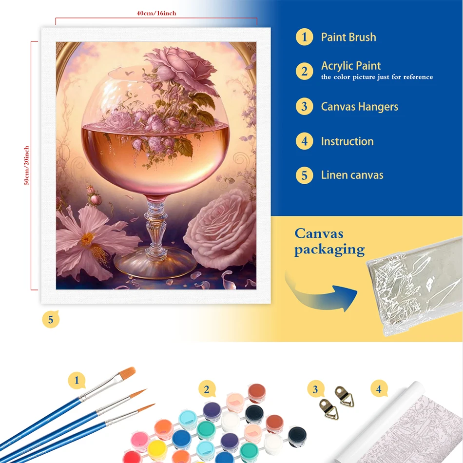 RUOPOTY DIY Paint By Numbers Kits Love Flowers Oil Picture Drawing Coloring Hand Painted Painting DIY Crafts By Numbers Acrylic