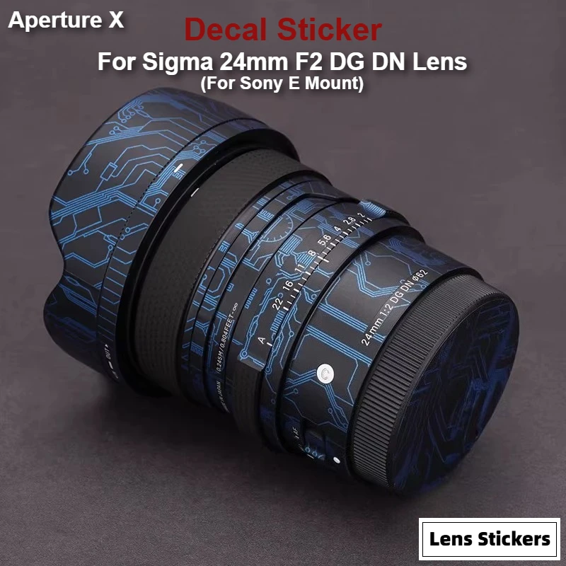 Защитная виниловая пленка-наклейка для объектива Sigma 24mm F2 DG DN для Sony E Mount, защитное покрытие для корпуса объектива 24 F/2