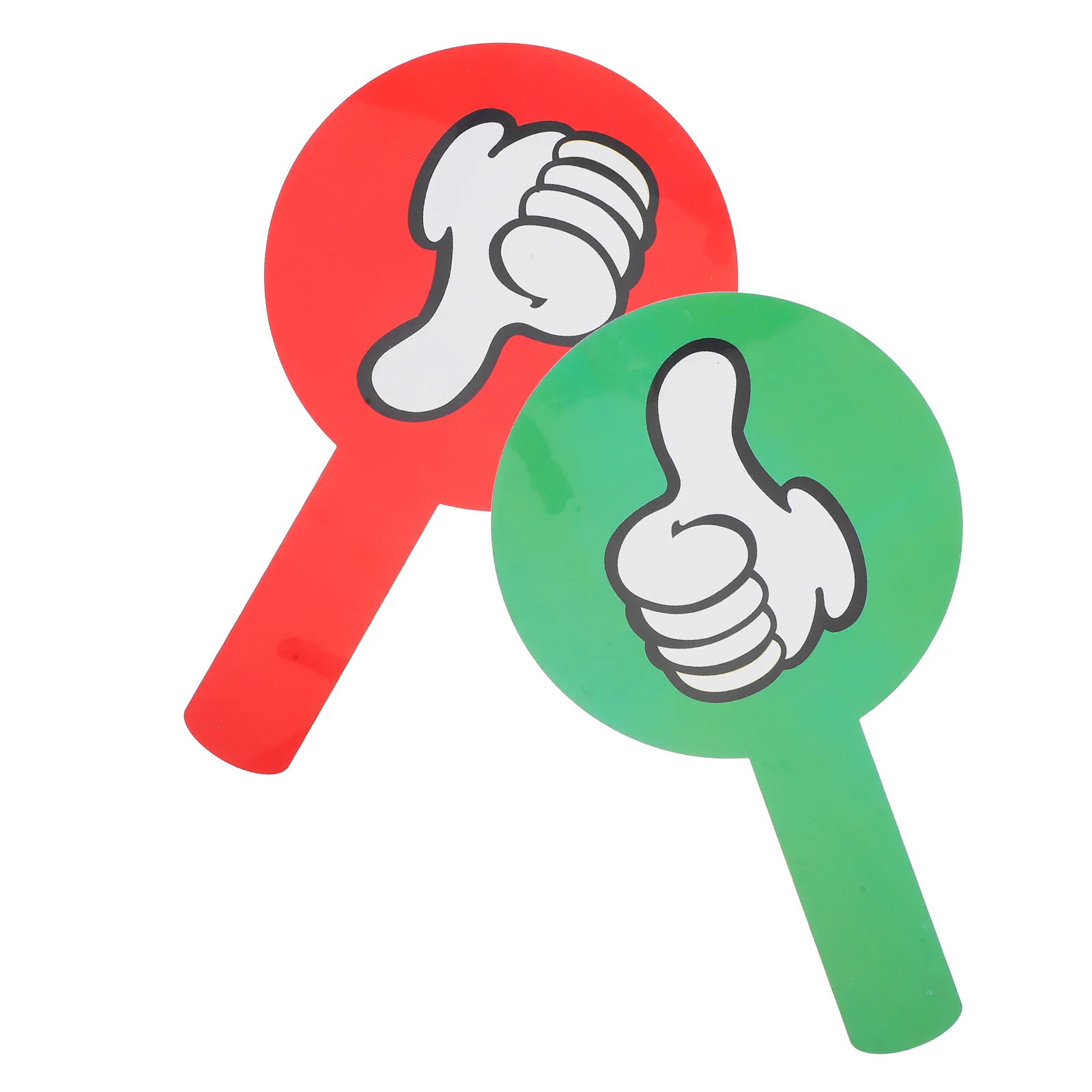 2 Pcs Stickers Hand Holding Score Board Thumbs Classroom Signals for Students Teacher Flashing Auction Paddles up