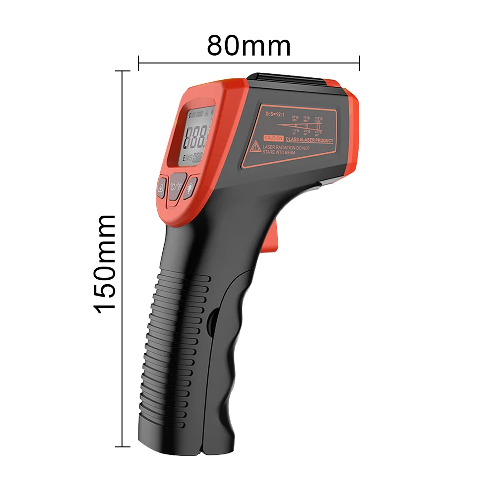 Termómetro infrarrojo láser, medidor de temperatura, pistola de punto láser sin contacto-50 ~ 600 °C, LCD Digital, termómetro electrónico Industrial