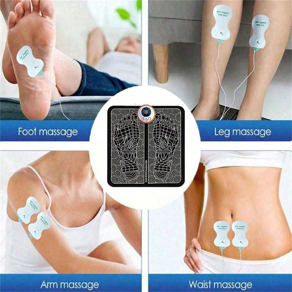 

Electric EMS Foot Massager Pad Relief Pain Relax Feet Acupoints Massage Mat Shock Muscle Stimulation Improve Blood Circulation