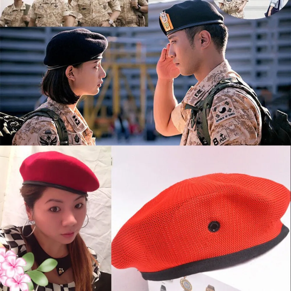 High Quality Unisex Uniform Cap Men Women Wool Bere French Style Soldier Hat