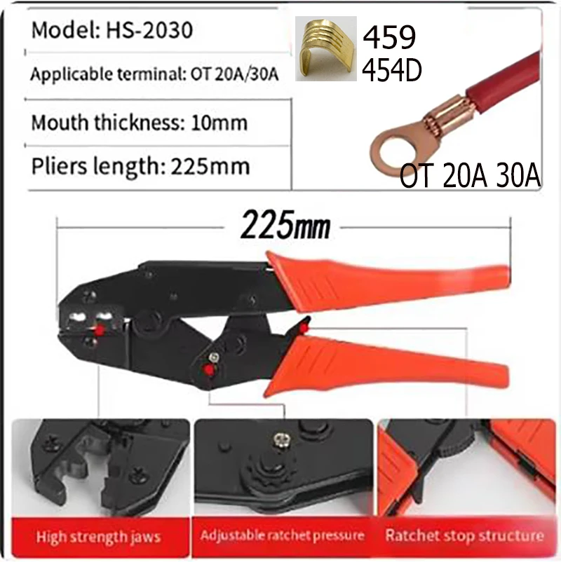 OT Wire Crimping Pliers OT Open Wire Nose Terminal Crimping Pliers HS-2030 HS-0560 3A 5A 10A 20A 30A 40A 50A 60A