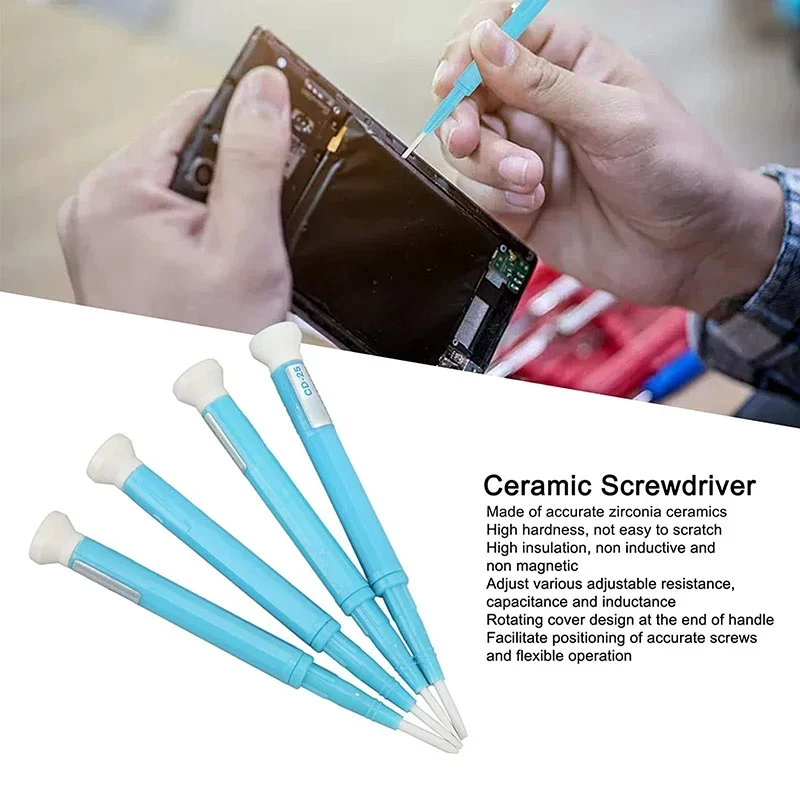 Anti-Static Ceramic Screwdriver Non-Conductive No-Magnetic Soldering Station Calibration Without Induction Adjust Frequency